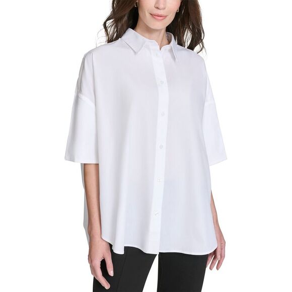 Halston Tops - Halston Womens  Short Sleeve Button Down Blouse